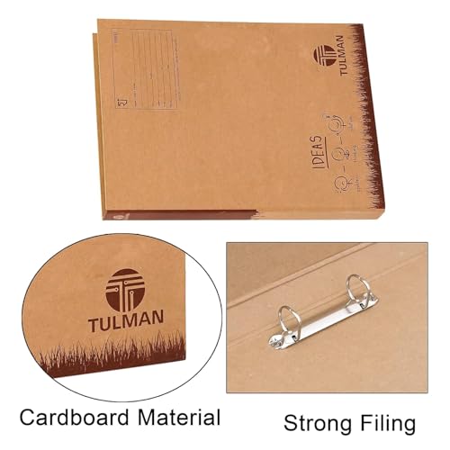 Image of TULMAN D Ring Binder Office File for A4 & Legal Size Documents & Certificate Holder - 38x3x26 CM -Khakhi Pack of 6