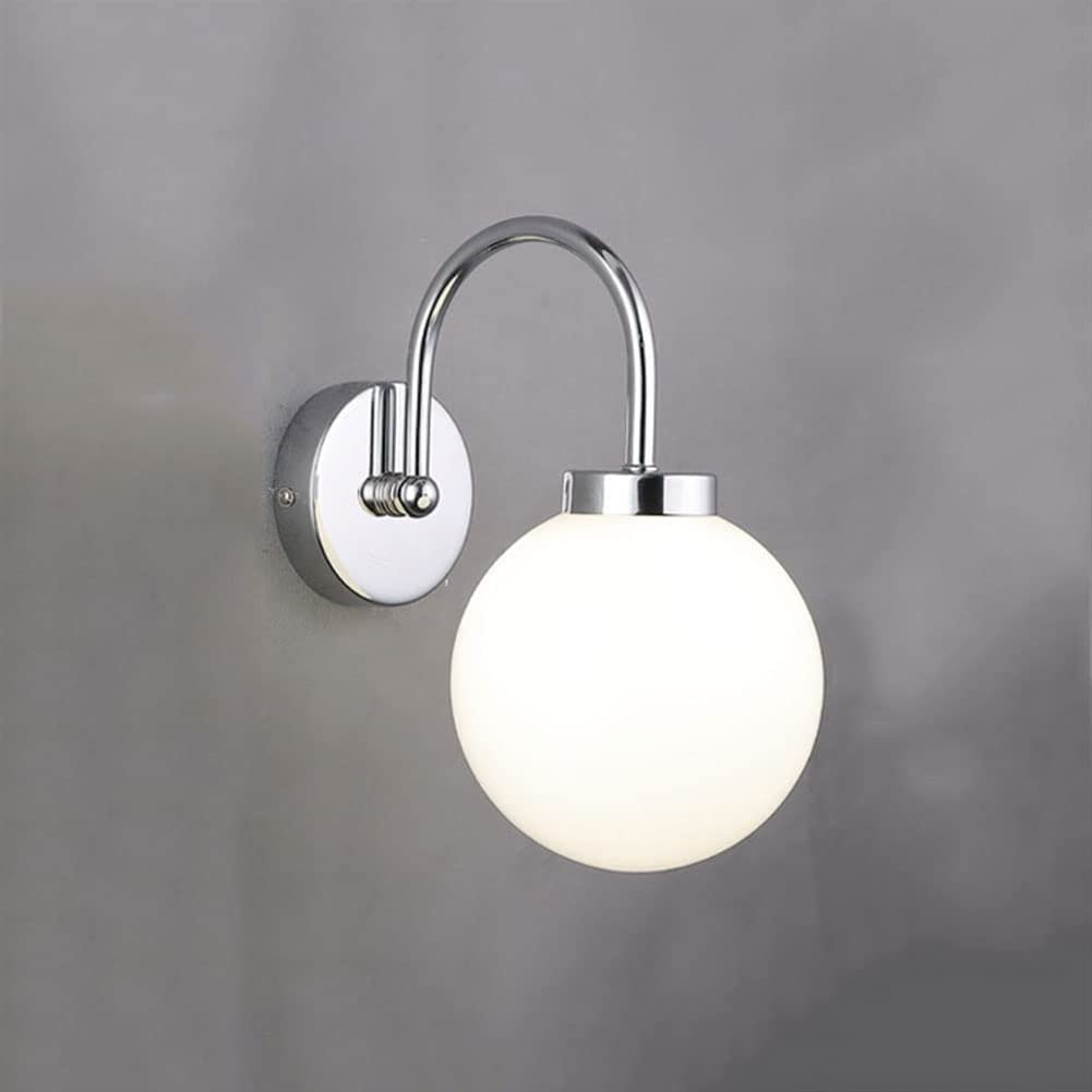 HXYSXHJUO Wall Lamp Interior Lighting LED Milky White Frosted Glass Ball Lights Bedroom Bathroom Sconce Hallway Aisle Decoration Mount Luminaire