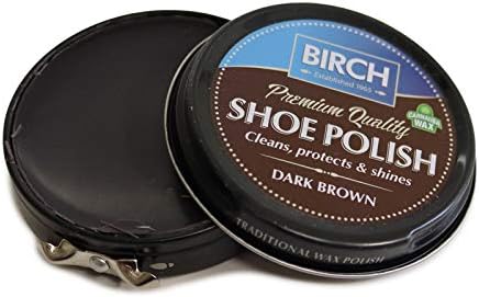 Charles Birch Premium Quality Shoe Polish 50ml, High Pigment, Cleans Protects Shines inc Carnauba Wax, Lever Open Tin (Dark Brown)