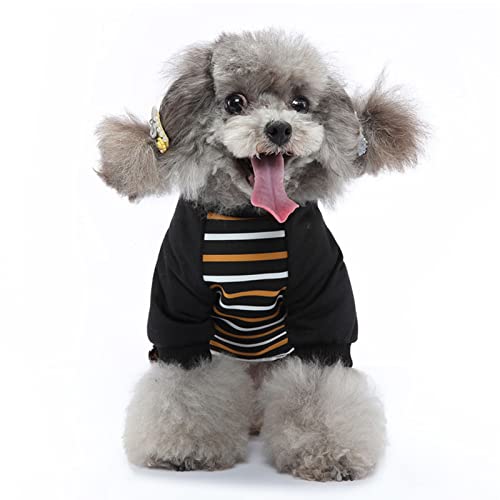 Pijama listrado para filhotes, macacão para filhotes, macacão para animais de estimação, roupas para