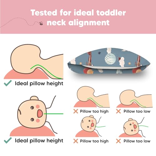 image for KeaBabies Toddler Pillow with Pillowcase - 13x18 My Little Dreamy Kids