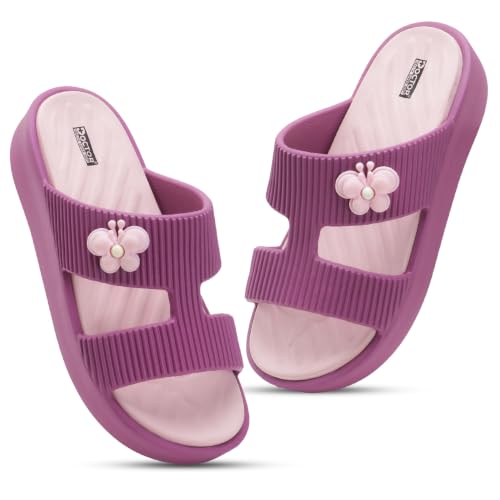 Image of DOCTOR HEALTH SUPER SOFT Women's EVA Platform Slide Slippers | Soft Cushioned Lightweight Anti-Skid Bathroom House Slippers | Floral Charm Comfort Slides for Indoor Outdoor Everyday Wear