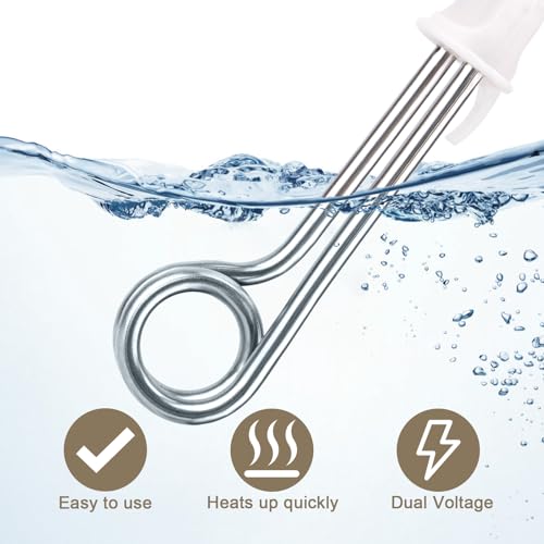 Accesorios de viaje para camping, calentador de inmersión de té con termómetro LCD, calentador de agua de inmersión portátil de 300 W, doble voltaje 120/240 V - imagen 3