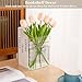 Puransen Clear Bookend Vase for Flowers - Aesthetic Room Decor for Modern Home/Office, Minimalist Shelf Organizer with Floral Display, for Book Lovers & Interior Design Enthusiasts