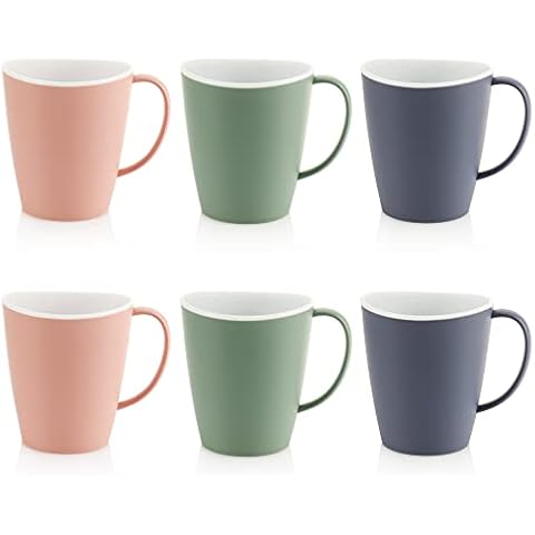com-four® 6x tazas de café de plástico reutilizables Cover