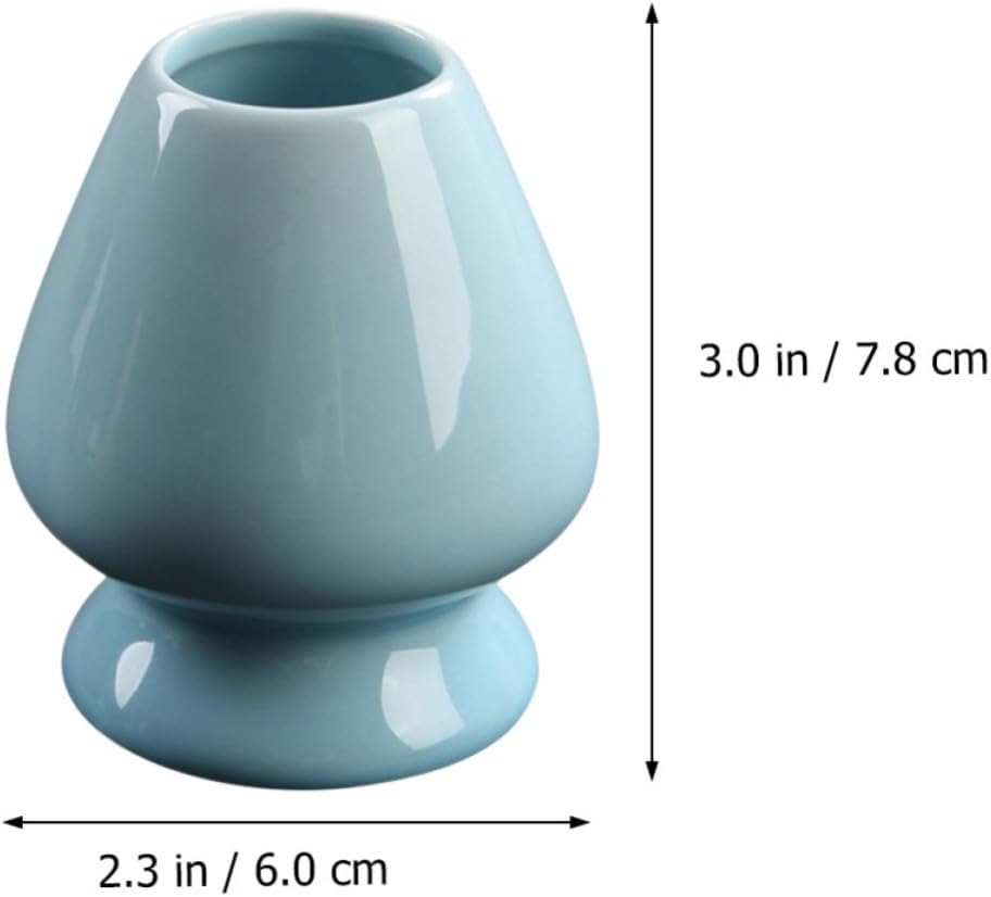 Ceramic Matcha Whisk Holder Blue Japanese Style Whisk Stand for Traditional Tea Ceremony Basic Accessory for Home Use