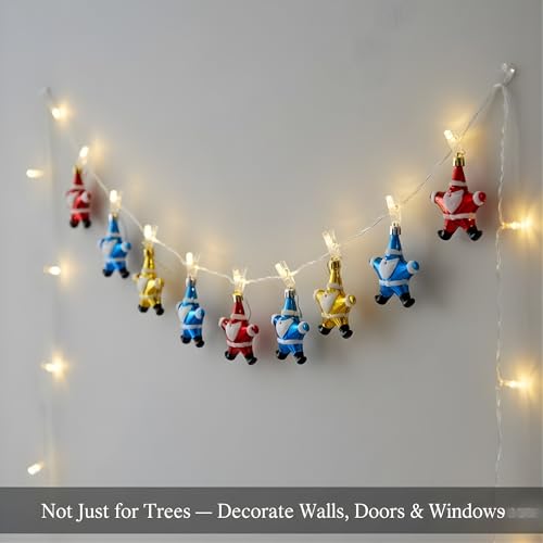 Image of Crackles Santa Face Star Hanging Ornaments (Set of 4) | Multicolor Christmas Tree Decorations | Festive Xmas Hanging Decor for Home, Office & Party, Party Favors