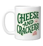 Cheese And Crackers Cracker Enthusiast Snack Time Retro Ceramic Mug, White, 11oz