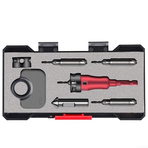 Woodworking Countersink Drill Bit Set with Adjustable Depth Control, Dual 8mm 10mm Blades Flip Design and 45 Degree Chamfer Cutter for Precise Finishing