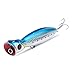 Kingdomfishing Surface Topwater Popper 3D Eye Hard Fishing Lures 130mm 36g (Blue, 5-1/10")