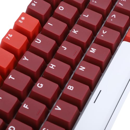 68-klawiszowa Klawiatura Mechaniczna, Czerwony Przełącznik 60% Klawiatura do Gier z Dynamicznym Podświetleniem RGB, Połączenie w 3 Trybach Typu C/BT 5.0/2,4 GHz, Bateria 3000