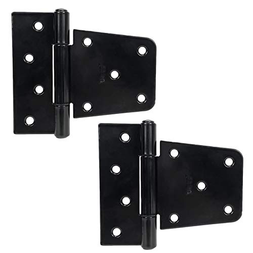 3.5 Inch Black Door Shed Hinges Square Barn Hinges Heavy Duty Gate Hinges Wrought Hardware Iron Rustproof For Wood Fences (Not Included Screws) #TOP3