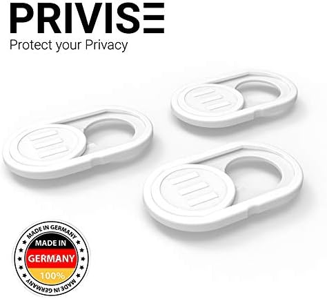 PriviseWebcam Cover | The Original Sliding Webcam Cover | Computer Security Products | Phone, Tablet & Laptop Camera Cover | Black or White | 3 Pack
