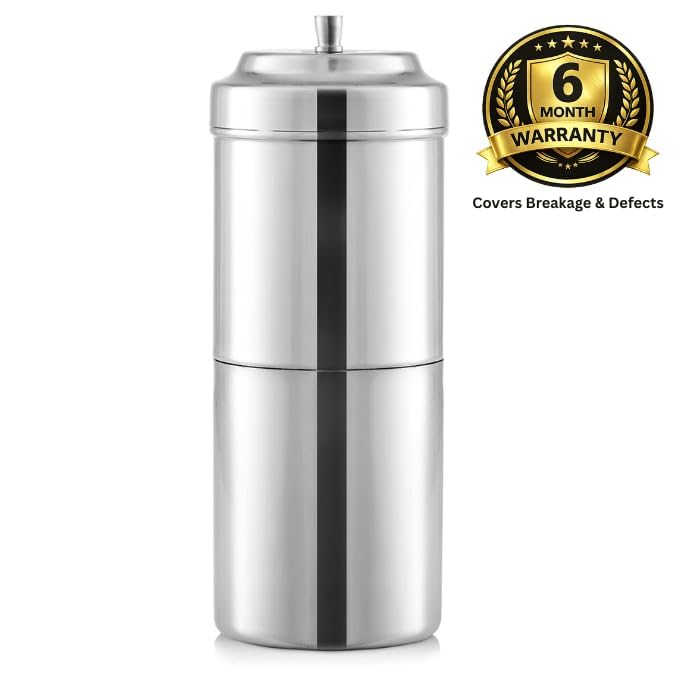 Image of Premium Stainless Steel Coffee Filter 150 ML Capacity, South Indian Drip Coffee Maker | Madras Kaapi Maker Small Size for 1-2 Cups, Reusable Filter | Authentic South Indian Brewing