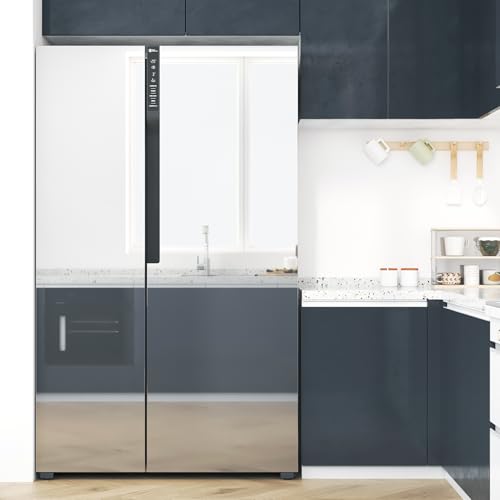 WESTICK Mirror Wall Stickers Peel and Stick Mirror Wallpaper Non Glass Mirror Stickers Flexible Silver Contact Paper for Cabinets Walls Decal Backsplash Glossy Mirror Vinyl Permanent Wrap 394"x15.8"