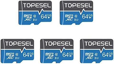TOPESEL 64GB Micro SD Card SDXC 5 Pack Memory Cards UHS-I TF Card Class 10 for Camera/Phone/Galaxy/Drone/Dash Cam/GOPRO/Tablet/PC/Computer(5 Pack U1 64GB)