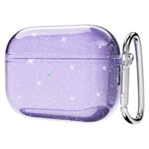 Coque Airpods Pro 2 paillettes idée cadeau femme avec joli porte-clés lavande