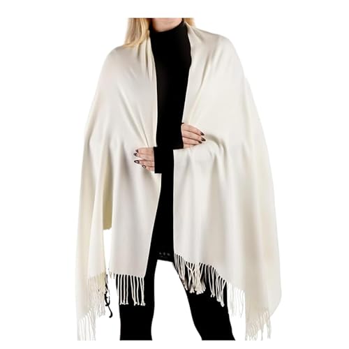 VIGUEUR Silky Pashmina - White Shawl Wraps for Wedding Evening Dresses3