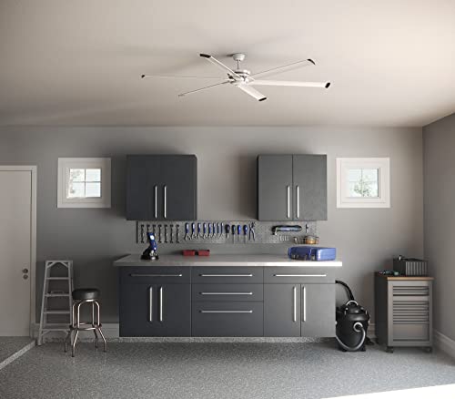 Progress Lighting Huff Collection Indoor/Outdoor 96" Six-Blade Satin White Ceiling Fan #TOP1