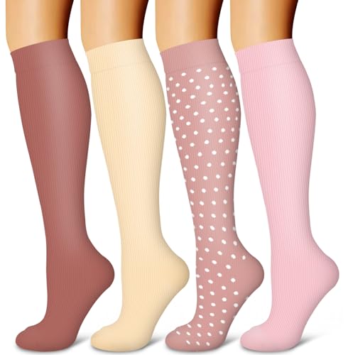 Laite Hebe 4 Pairs-Compression Socks for Women&Men Circulation-Best Support for Nurses,Running,Athletic
