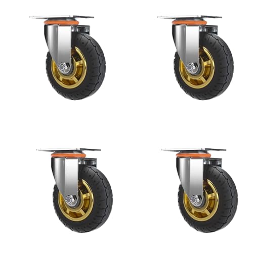 Heavy-Duty 5-inch Wheels with Ball Bearings Provide Smooth, Quiet Rolling Motion for Tool Carts, Pallet Jacks and Hand Trucks(Universal Wheels)