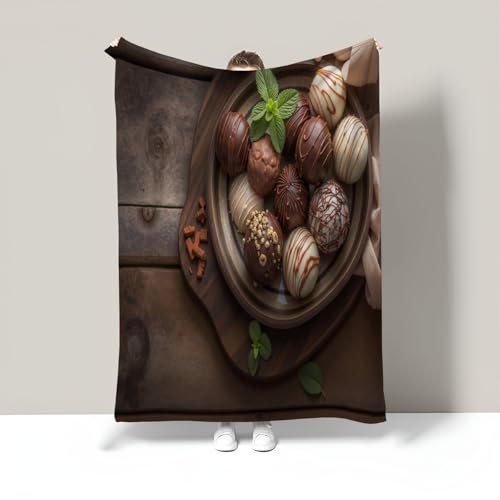 Couverture de Lit en Flanelle Douce Brun Chocolat Impression 3D - 2