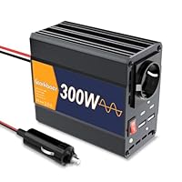 Starkbaer 300W/600W Wechselrichter Reiner Sinus 12V auf 230V Spannungswandler, Pure sine Auto Inverter, 4X USB & 1xAC Steckdosen Stromwandler. Kfz-Zigarettenanzünder-Stecker, Alu-Legierung.