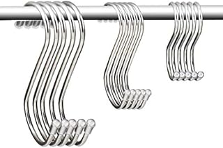 KEESIN 15 PCS S Shaped Metal Hanging Hook Stainless Steel Multifunction Hanger Hooks for hanging Kitchen Spoon Pan Bathroom Bedroom Office for Clothes & Towel Multipurpose Metal Hooks(Mixed-15 Packs)