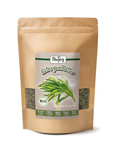 Biojoy Hojas de Estragón Orgánicas (250 g), secas y trituradas, Estragon especia, sin aditivos (Artemisia dracunculus)