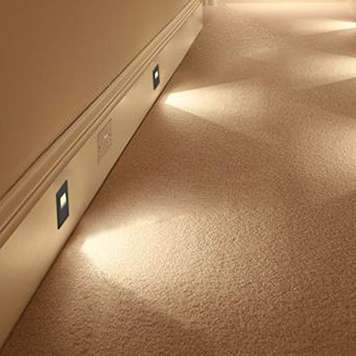 Ciata Led Stair Lights Indoor - Step Lights Outdoor Stair Light 3 Watt, Warm White Stairway Lighting For Outdoor And Indoor Stairs 3000K Concrete, Home Theater Lighting - Black Finish, Vertical #TOP5