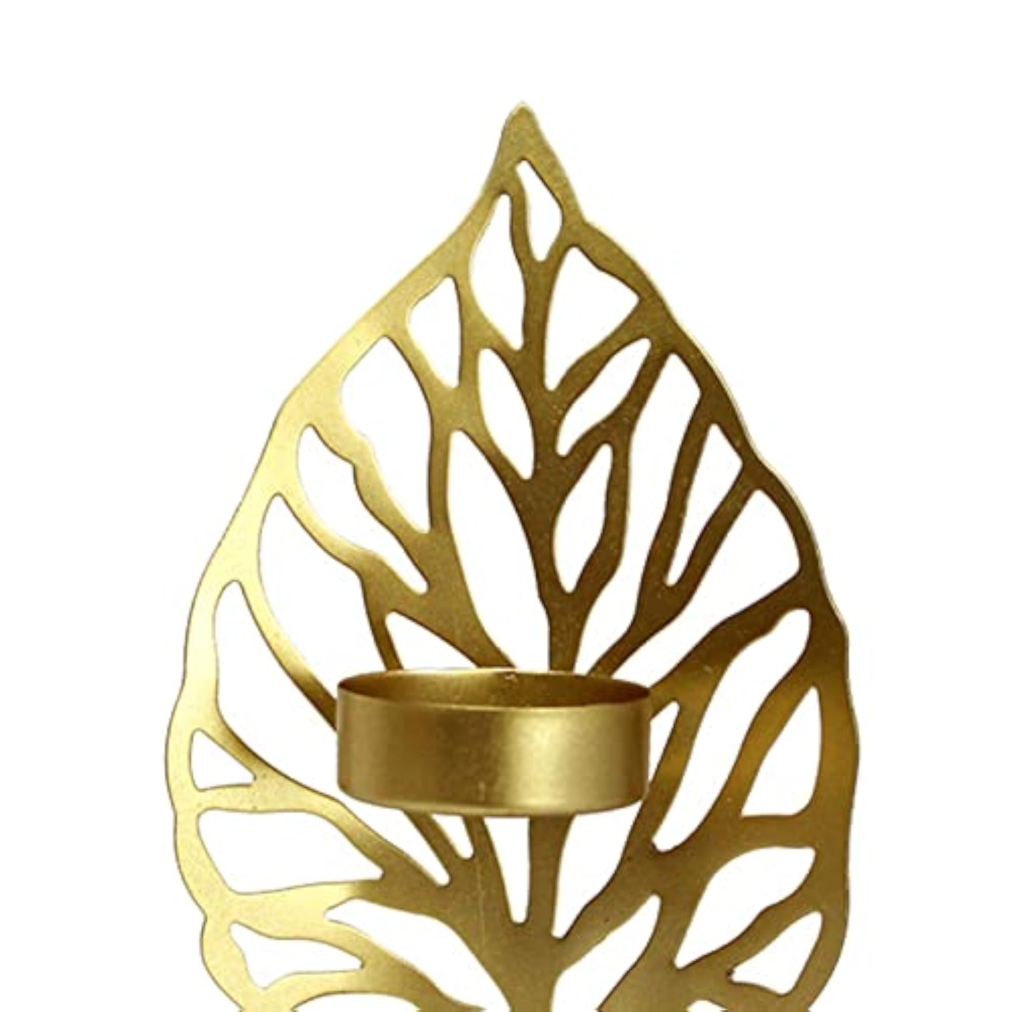 Nordic Leaf Candlestick, Wrought Iron Design