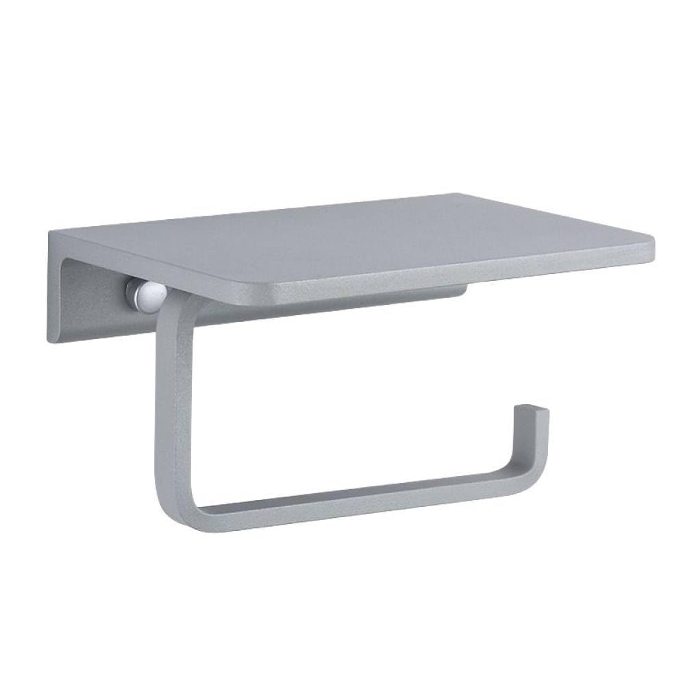Quincaillerie en aluminium de salle de bain avec porte-serviettes et porte-papier gris