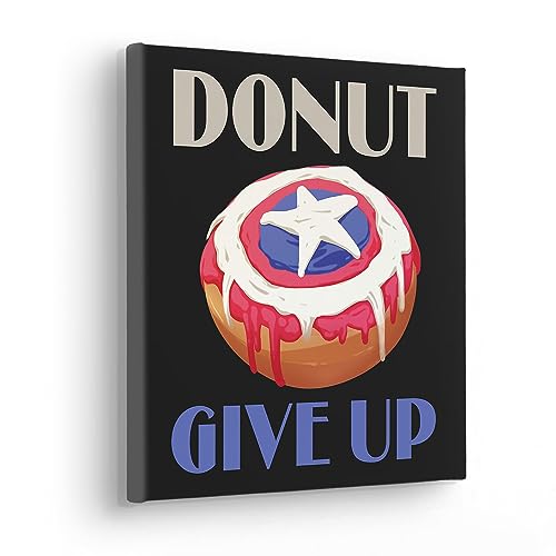 Komar Komar Tableau sur châssis – Donut give up – Dimensions : 30 x 30 cm – Image murale pour chambre d'enfant