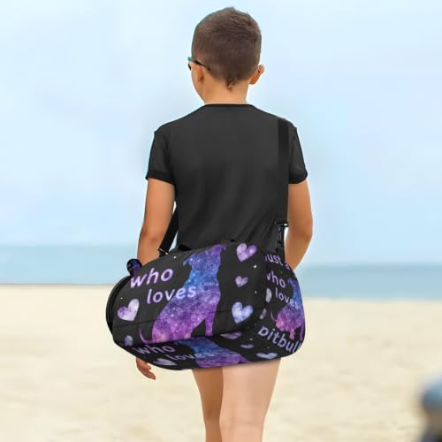 Bolsa de viaje Just A Girl Who Loves Pitbulls con zapatero independiente 7