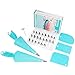 Asdirne Douille Patisserie, Poche a Douille Reutilisable et Kit de Douille Patisserie, Poche à Douille Patisserie en Silicone et Set de 24 pour Décoration de Gâteau, Bleu