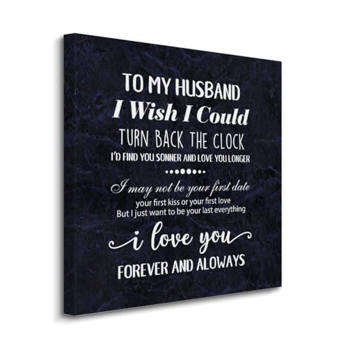 Lienzo 'To My Husband' ideal para decorar el dormitorio con un mensaje de amor de 20x20 pulgadas