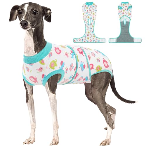 Image of Kuoser Dog Surgery Recovery Suit, Pet Recovery Suit for Dogs Female Male Spay Neuter, Anti-Licking Dog Surgical Onesie for Abdominal Wounds Skin Issues, Dogs Bodysuit Cone E-Collar Alternative, L