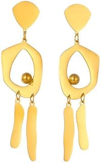 Julia Store 18K Gold Plated Stainless Steel Dainty Trendy Minimalist Chunky Big Drop Dangle Long Geometric Statement Chandelier Tassel Drop Earrings Jewelry Gift For Women