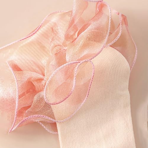 Kid Girls Ruffle Socks Frilly Double Lace Princess Sock Casual Turn Cuff Ankle Socks Comfy Soft Toddler Girls Crew Socks4
