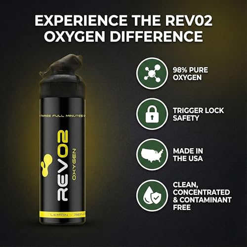REV/O2 Oxygen Can | 98% Pure Portable Oxygen Bottle for Stress Relief, Focus, Breathing Support & Wellness | 10L Canister with Leak-Proof Mouthpiece & Trigger Lock for Travel - Eucalyptus Menthol - Image 4
