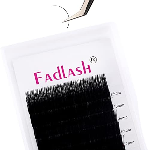Fadlash Individual Classic Eyelash Extension 0.20mm D Curl 8-14mm Mixed Tray 1:1 Matte Black Professional Classic Individual Lashes