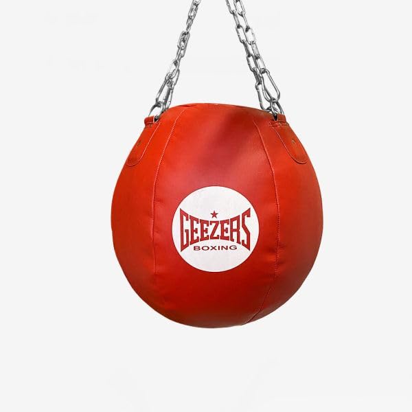 Geezers Elite Pro Leather Headshot Wrecking Ball (Red, One Size)