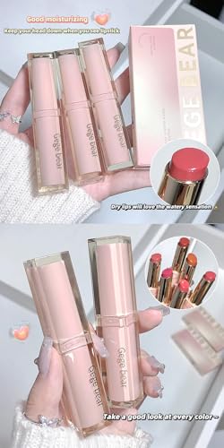 Image of Gege Bear Water Gloss Lipstick | High-Shine Lightweight Liquid Lip Color | 6 Stunning Shades for All Skin Tones | Long-Lasting Moisturizing Glossy Finish | Non-Sticky Lip Tint with Luxurious Packaging | Everyday Wear Makeup Essential (03# Elegant Senior Sister, 3.8g)