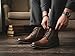 Metrocharm MET525-4 Men's Lace Up Perforated Wing Tip Formal Dress Casual Fashion Ankle Boots (9, Brown)