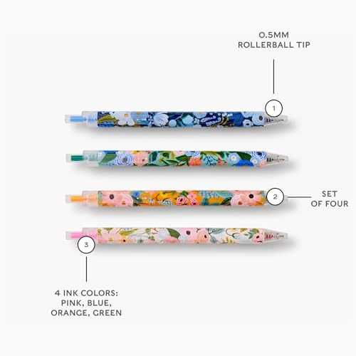 RIFLE PAPER CO. Menagerie Garden Embroidered Journal and Garden Party Gel Pens Bundle