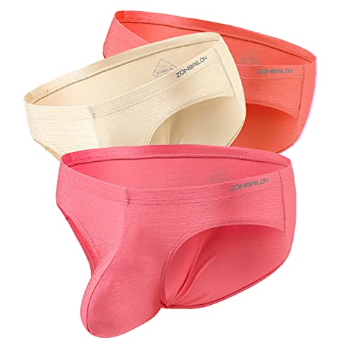 BIATWOWR Herren Briefs Pouch Underwear Mens With Largr Pouch Ice Silk Sexy Bulge Enhancing Low Rise Male Brief Man Underpants 3XL