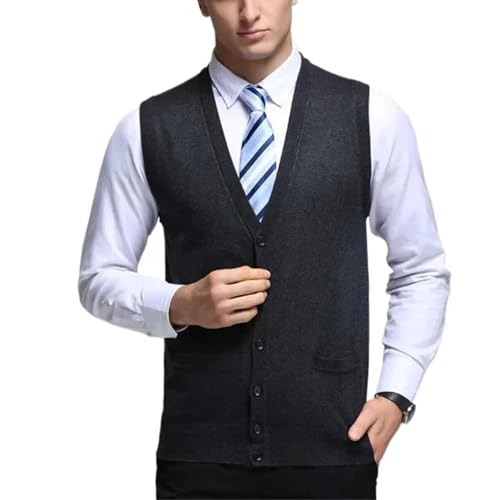 Winter Men's Business Casual Cardigan Wear Warm Sleeveless Wool Knitted Sweater Vest4