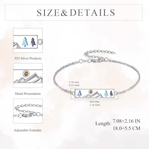 Image of AOBOCO Mustard Seed Bracelet 925 Sterling Silver Cross Bracelets Christian Faith Jewelry Gift for Women