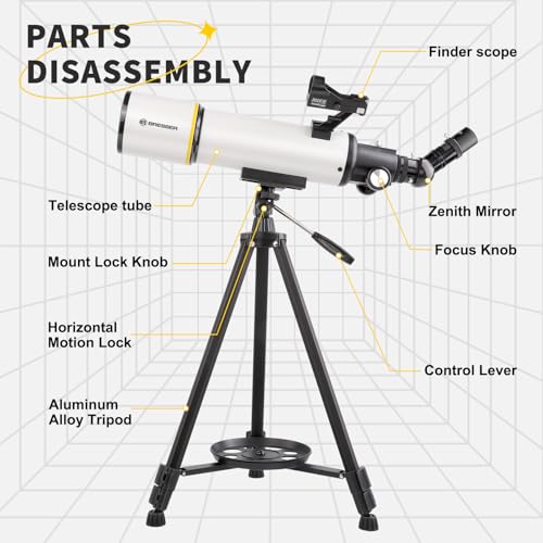 Image of High Powered Telescope for Adults - 80mm Aperture, 500mm Fully Mult-Coated Refracting & Red Dot Star Finder System, with All Metal Tripod /Phone Adapter /Bag