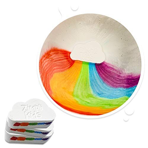 Zimpli Kids - 3 Bombas de Baño Grandes con Efecto Efervescente de Arcoiris y Nube, Bombas de Baño Infantiles con Efecto Especial, Regalo Ideal para Cumpleaños de Niños, Vegano y No Testado en Animales